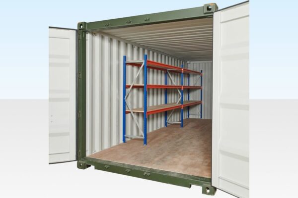1058-3-Tier-Racking-for-20ft-960x640-1.jpg Adjustable, Heavy Duty Three Tier Container Racking (2 Bays)