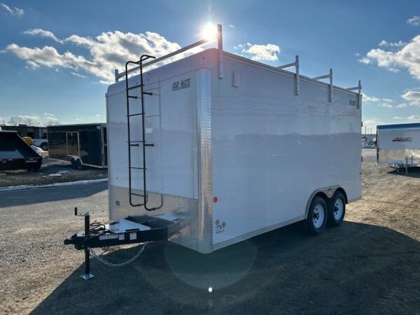 Car Mate 8.5 x 16 Enclosed Contractor Trailer – Ramp Door