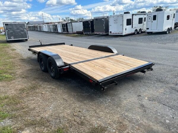 2025-PREMIER-18-OPEN-CAR-HUALER-SLIDE-OUT-RAMPS-4.jpg Premier 7 x 18 Wood Deck 7k Open Car Trailer – Slide Out Ramps