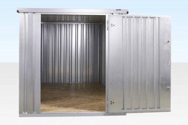 4m x 2.1m Flat Pack Container Store – Galvanised