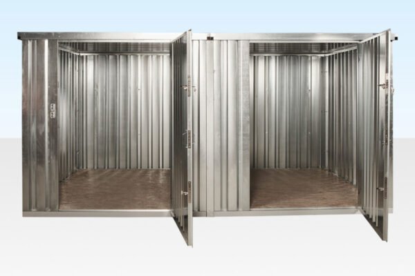 975-linked-flatpack-store-4m-960x640-1-600x400-1.jpg 3M X 4.2M Side Linked Flat Pack Container Bundle (Galvanised)