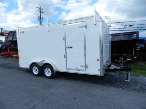 CARMATE-7X16-CONTRACTOR-PACKAGE-ADDED-HEIGHT-BARN-DOORS-4-1.jpg Car Mate 7 x 16 Enclosed Contractor Trailer – 6″ Added Height