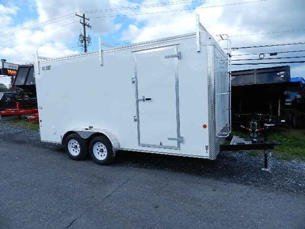 CARMATE-7X16-CONTRACTOR-PACKAGE-ADDED-HEIGHT-BARN-DOORS-4-1.jpg Car Mate 7 x 16 Enclosed Contractor Trailer – 6″ Added Height