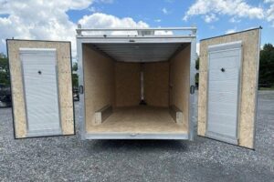 Cargo-Pro-Stealth-8.5x16-Aluminum-Enclosed-Contractor-Trailer-Tosions-Axles-Aluminum-Wheels-5.jpg Cargo Pro 8.5 x 16 Aluminum Enclosed V-Nose Trailer – 10K GVW Upgrade