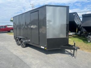 Diamond-Cargo-7-x-16-Enclosed-Cargo-Trailer-V-Nose-Black-Trim-Package-Ramp-Door-2.jpg Diamond Cargo 7 x 16 Enclosed Trailer – Black Trim Package