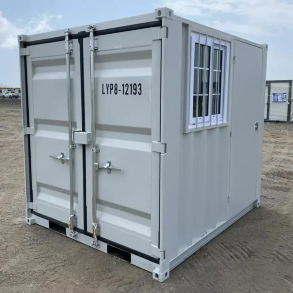 8ft Cubic Shipping Container w/Door+Window 8’Lx6.7’Wx7.4’H